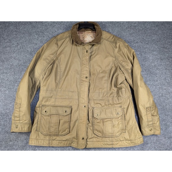 L.L. Bean Jackets & Blazers - LL Bean x British Millerain Waxed Cotton Field Jacket Women's Size XL Tan Chore